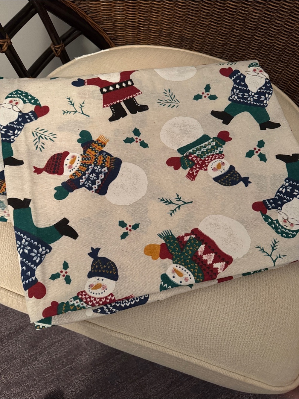 Festive Snowman rectangular tablecloth